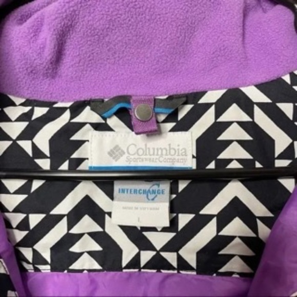 Columbia Girls’ Bugaboo™ II Fleece Purple/Black/White Interchange Jacket Size L - Picture 14 of 14